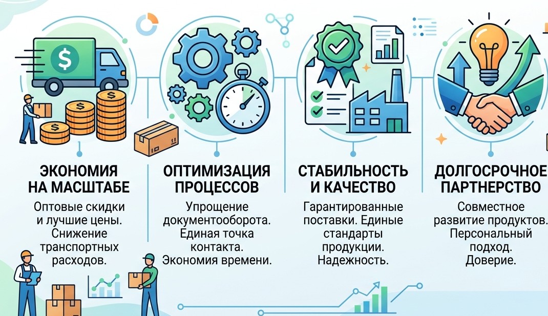 Почему выгодно работать с одним крупным поставщиком