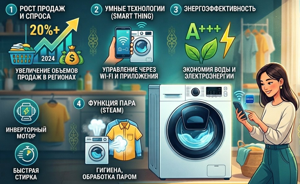 Тренды рынка стиральных машин в Казахстане